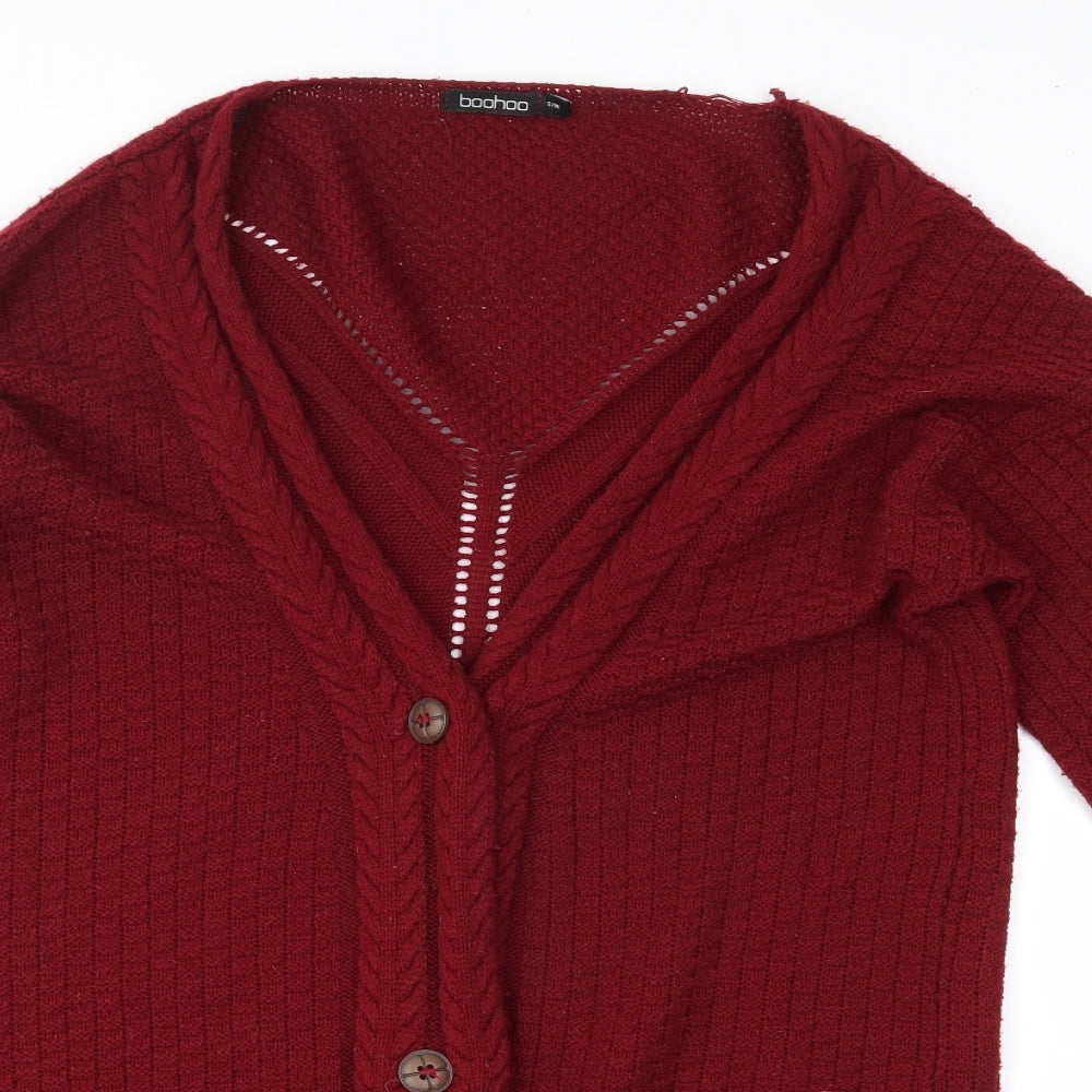 Boohoo Womens Red   Cape Jumper Size S