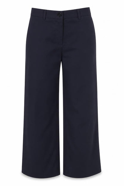 Front view of Alexander women’s blue trousers, size UK 12, 28.5-inch leg