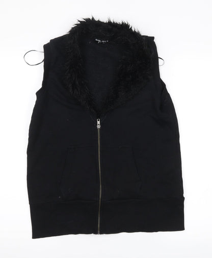 Additional front view of Select women’s black full zip jumper, size UK 14