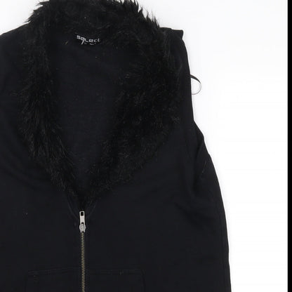 Close-up detail of Select women’s black full zip jumper, size UK 14