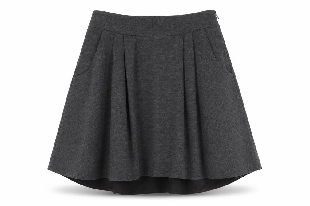 Diane Von Furstenburg Womens Grey   Pleated Skirt Size 4