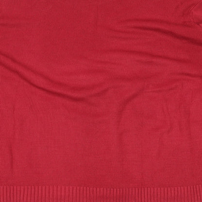 Brand and care label for Berkertex women’s red jumper, size UK 10