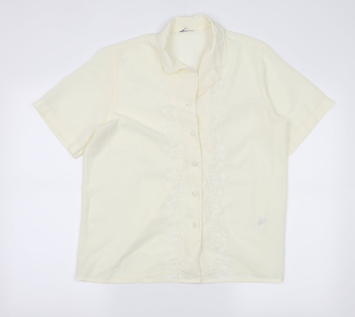 Preworn Womens Yellow   Basic Button-Up Size 12