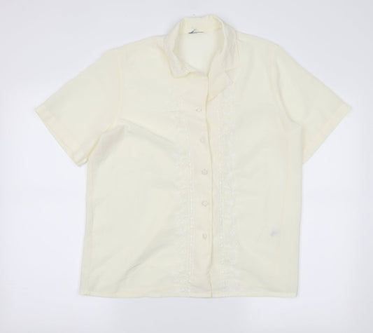 Preworn Womens Yellow   Basic Button-Up Size 12