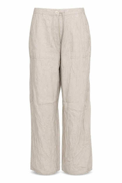 Front view of Diamonds women’s beige trousers, size M, 27.5-inch leg