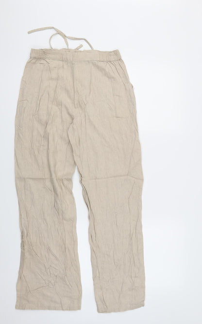 Back view of Diamonds women’s beige trousers, size M, 27.5-inch leg