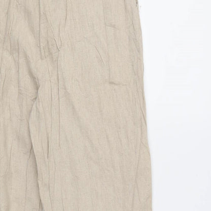 Brand and care label for Diamonds women’s beige trousers, size M, 27.5-inch leg