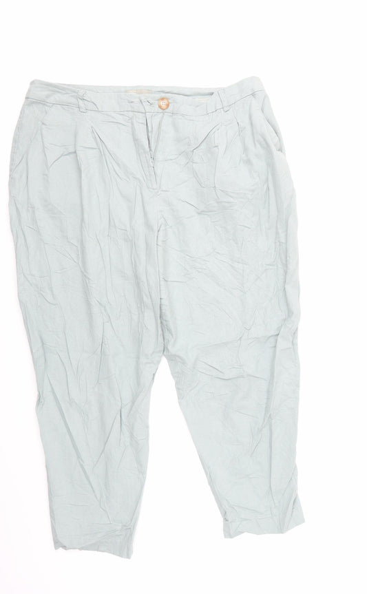 ASOS Womens Green   Cropped Trousers Size 14 L24 in