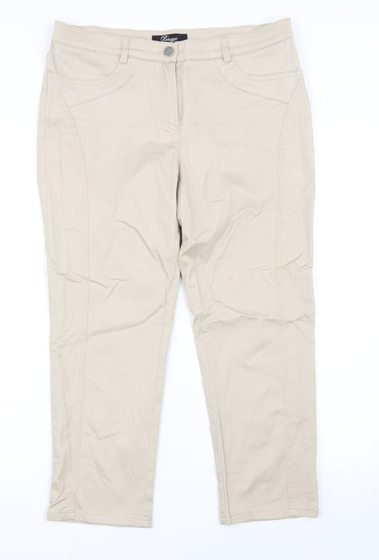 Leruzzi Womens Beige   Trousers  Size 12 L23 in