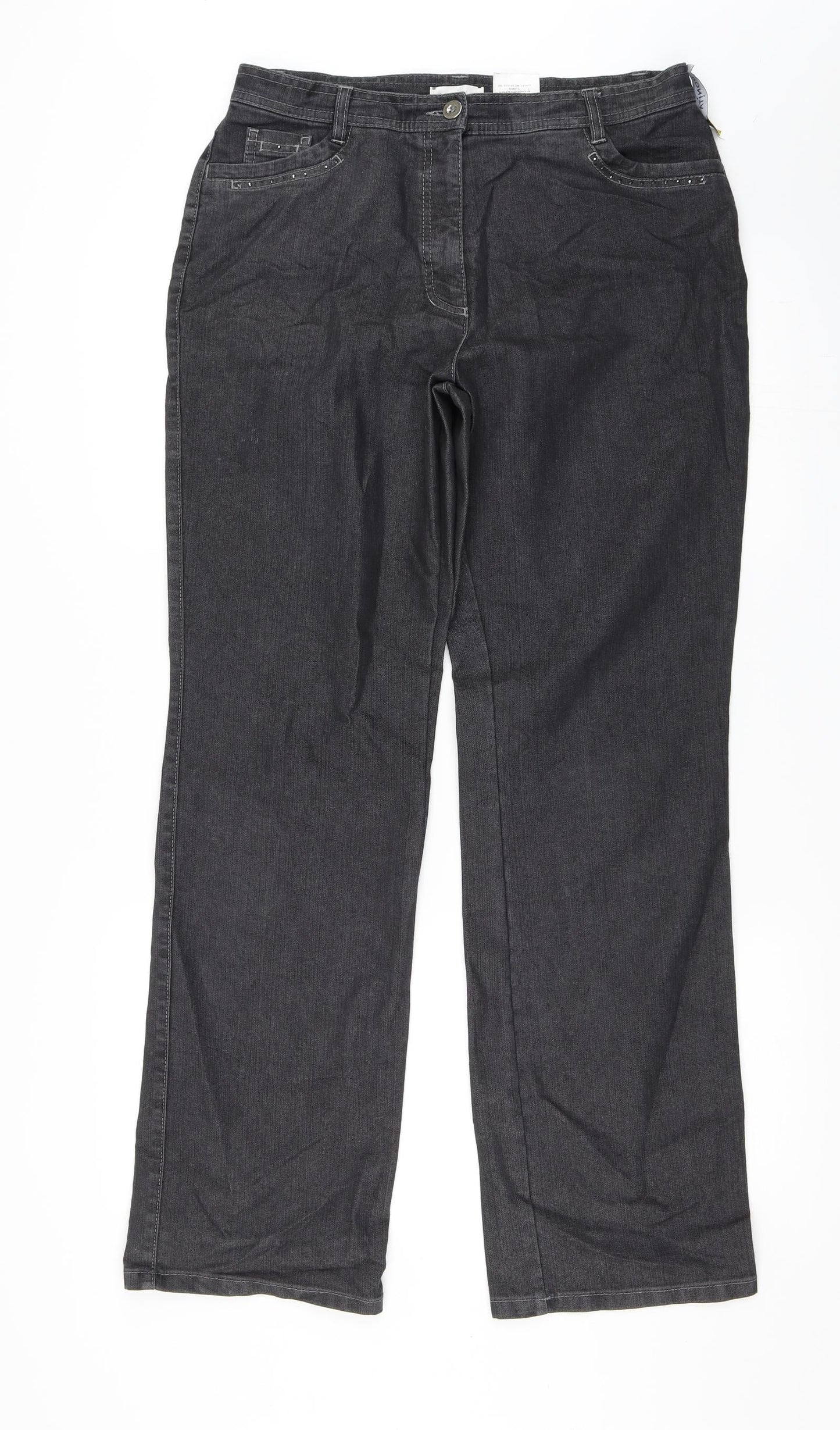 Bonita Womens Grey   Wide-Leg Jeans Size 32 in L31 in