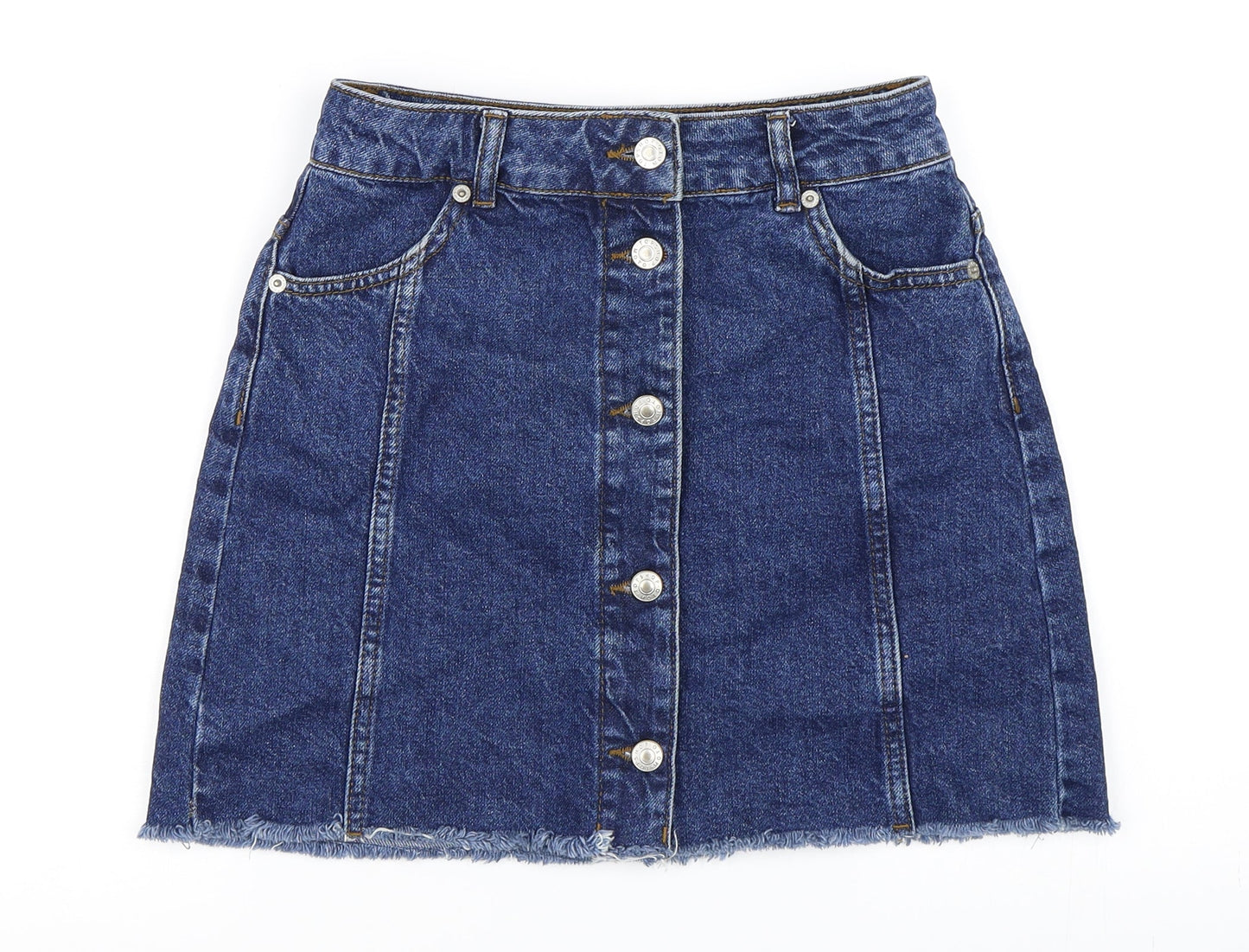Topshop Womens Blue   A-Line Skirt Size 8
