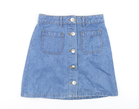 Miss Selfridge Womens Blue   A-Line Skirt Size 6
