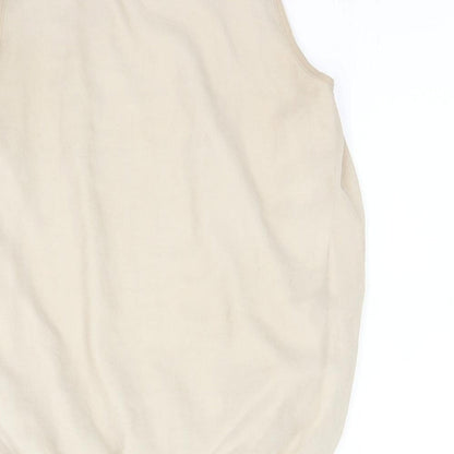 Brand and care label for Autonomy women’s beige basic blouse, size UK 10