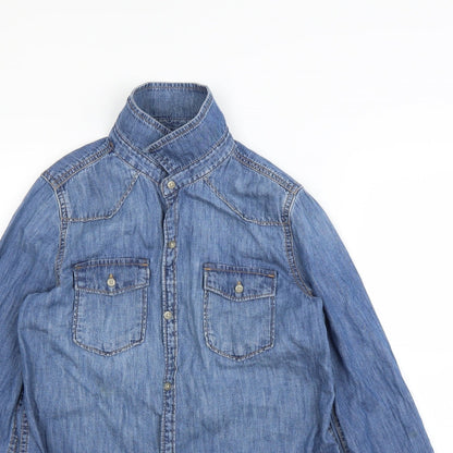 Close-up detail of Gap girls’ blue jacket, size 2XL