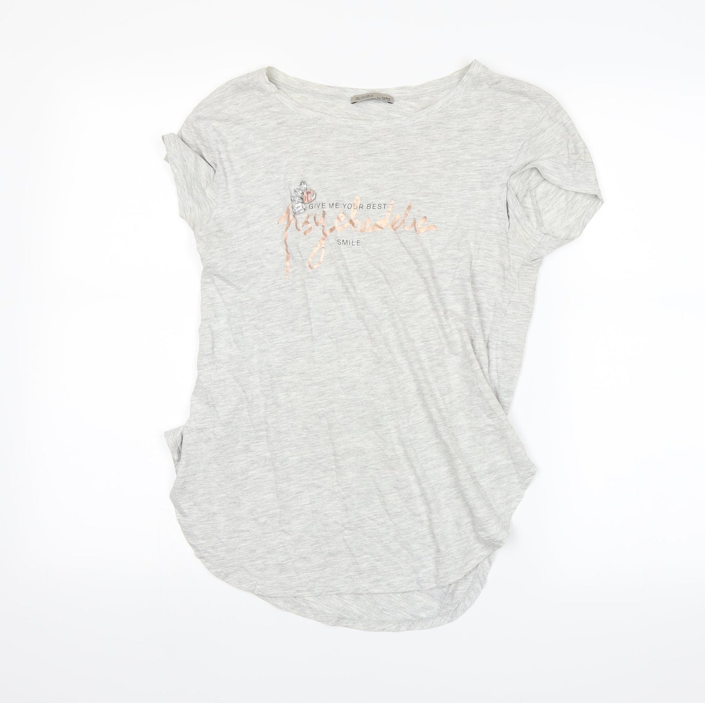 Zara Womens Grey   Basic T-Shirt Size S