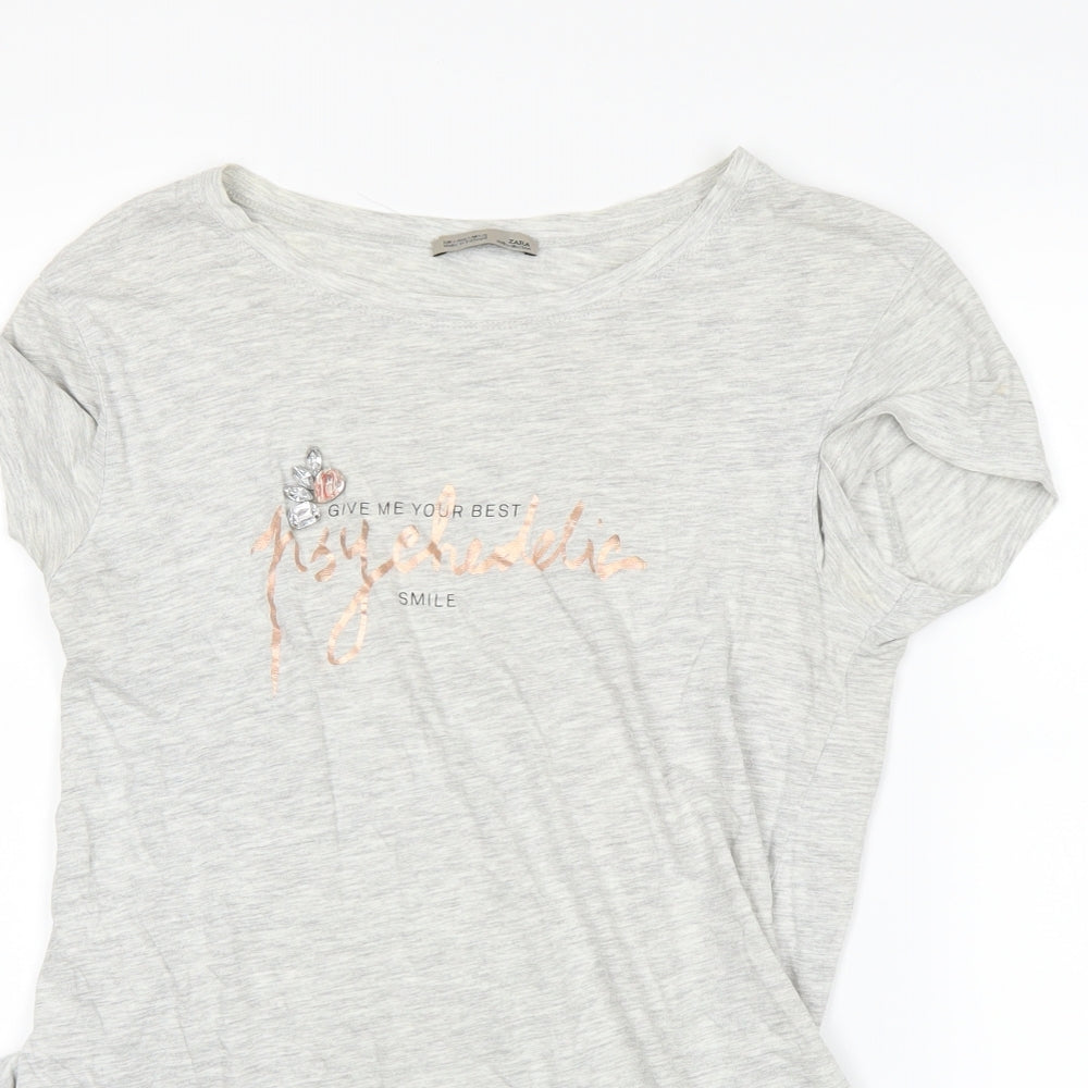 Zara Womens Grey   Basic T-Shirt Size S