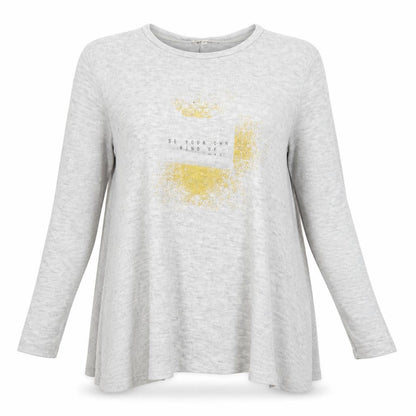 Front view of River Island women’s grey jumper, size UK 10