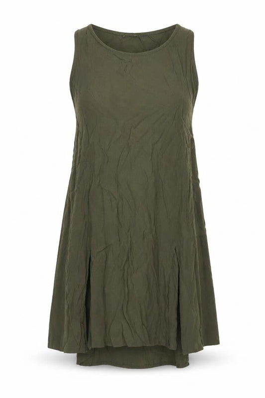 Front view of Miss Selfridge women’s green a-line, size UK 10
