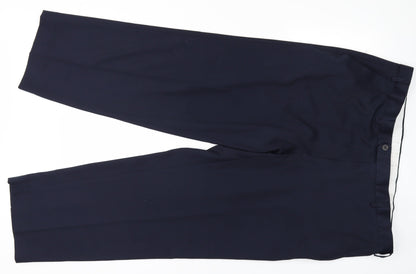 Preloved Mark and Spencer Mens Blue   Trousers  Size 18 L26 in - Front