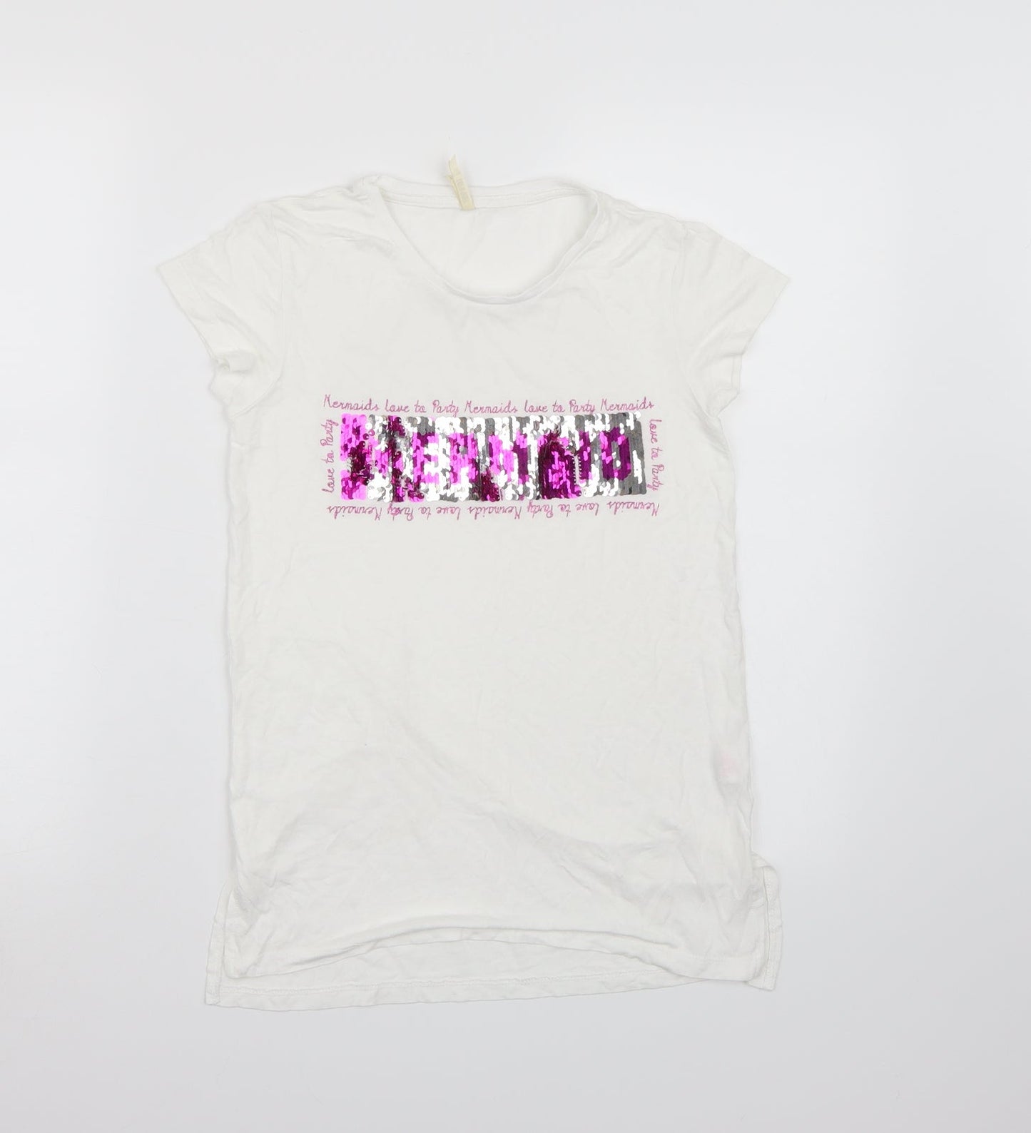 Young Dimension Girls White   Basic T-Shirt Size 11-12 Years