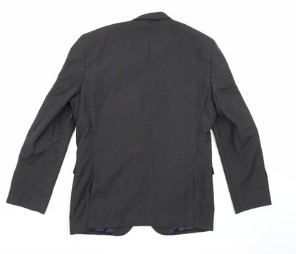 Back view of Next men’s grey rayon jacket suit jacket, size 42