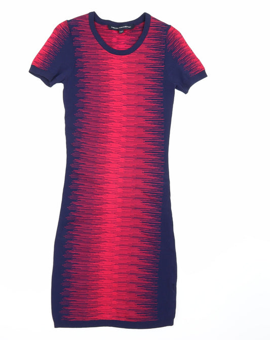 french connBLUE Womens Silver   T-Shirt Dress  Size 8