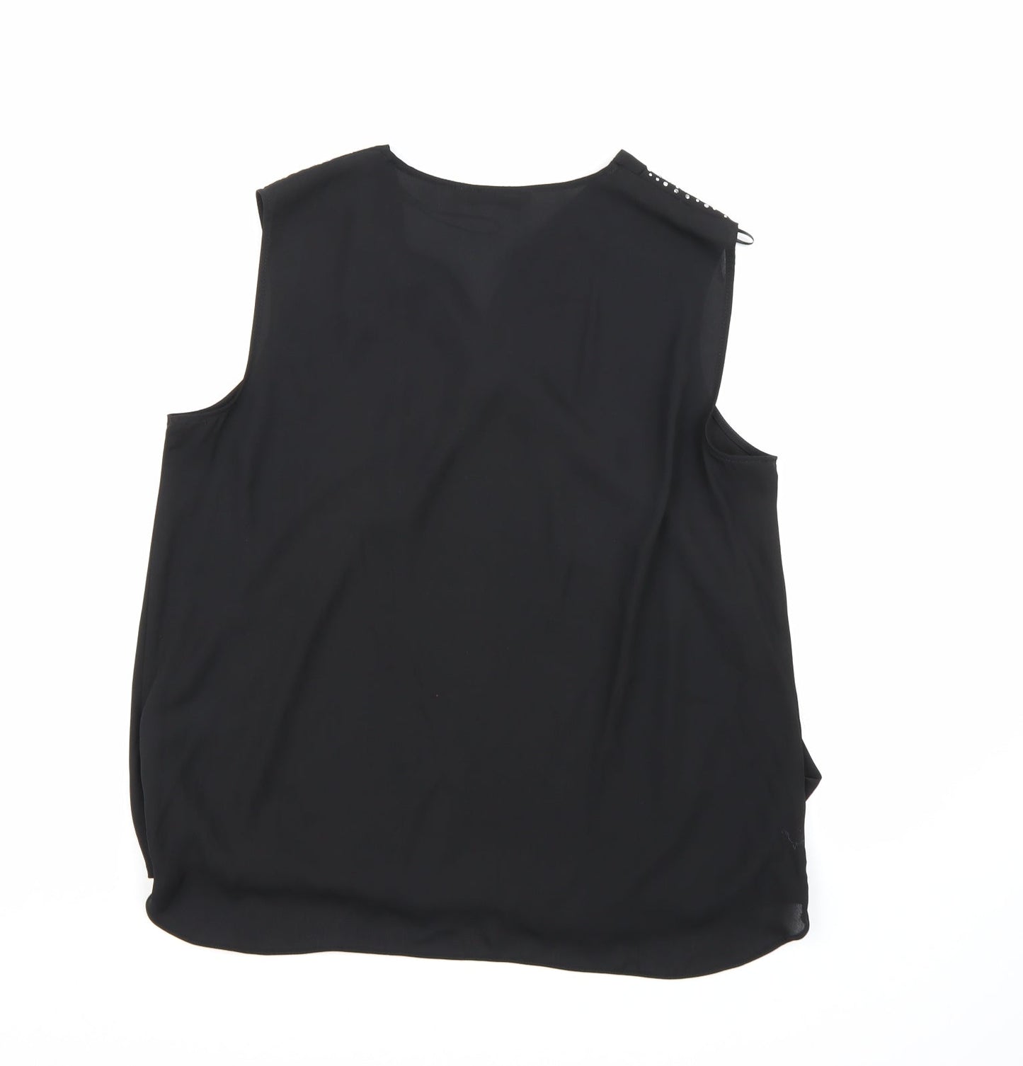 George Womens Black  Chiffon Basic Blouse Size 16