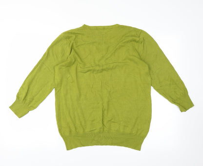 Back view of Bonmarché women’s green jumper, size M