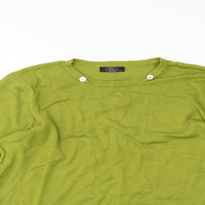 Close-up detail of Bonmarché women’s green jumper, size M