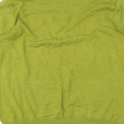 Brand and care label for Bonmarché women’s green jumper, size M
