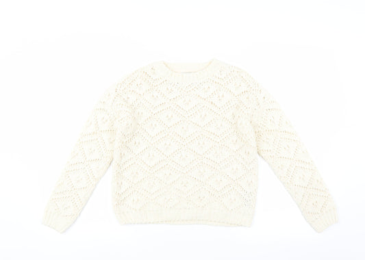 Primark Girls Ivory   Pullover Jumper Size 10-11 Years