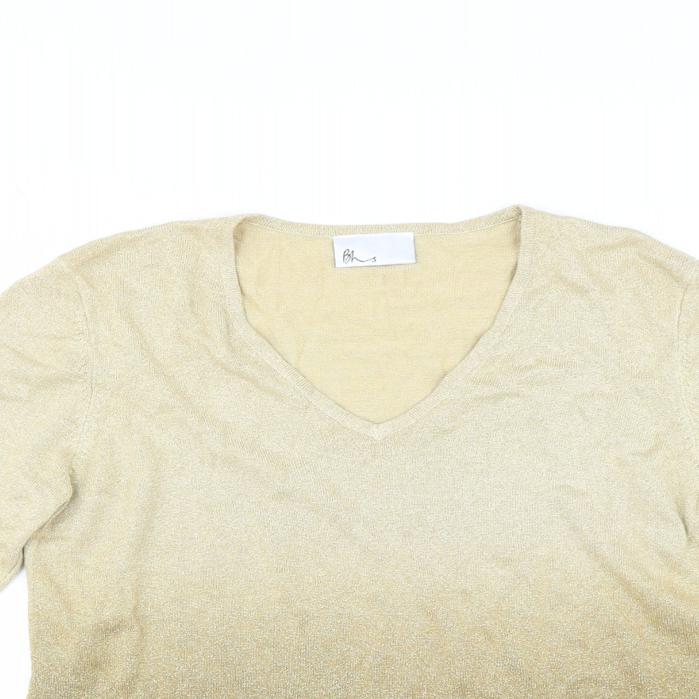 BHS Womens Gold   Pullover Jumper Size 18