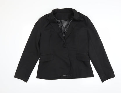 Additional front view of Preworn women’s black jacket suit jacket, size L