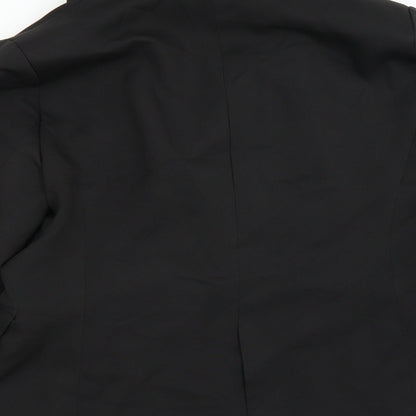 Brand and care label for Preworn women’s black jacket suit jacket, size L