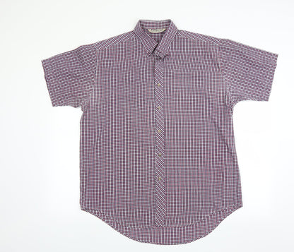 Additional front view of Giorgio men’s red check button-up, size L