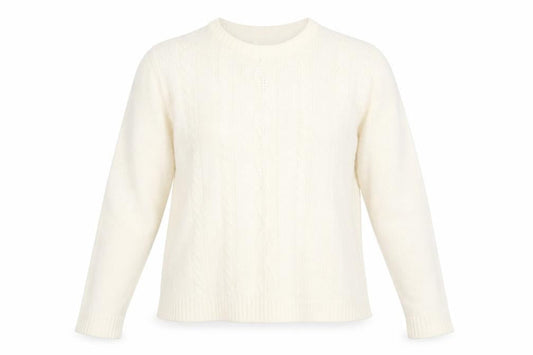 Front view of Bonmarché women’s ivory jumper, size M