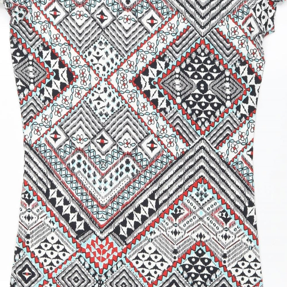 Primark Womens Multicoloured Geometric  T-Shirt Dress  Size 16
