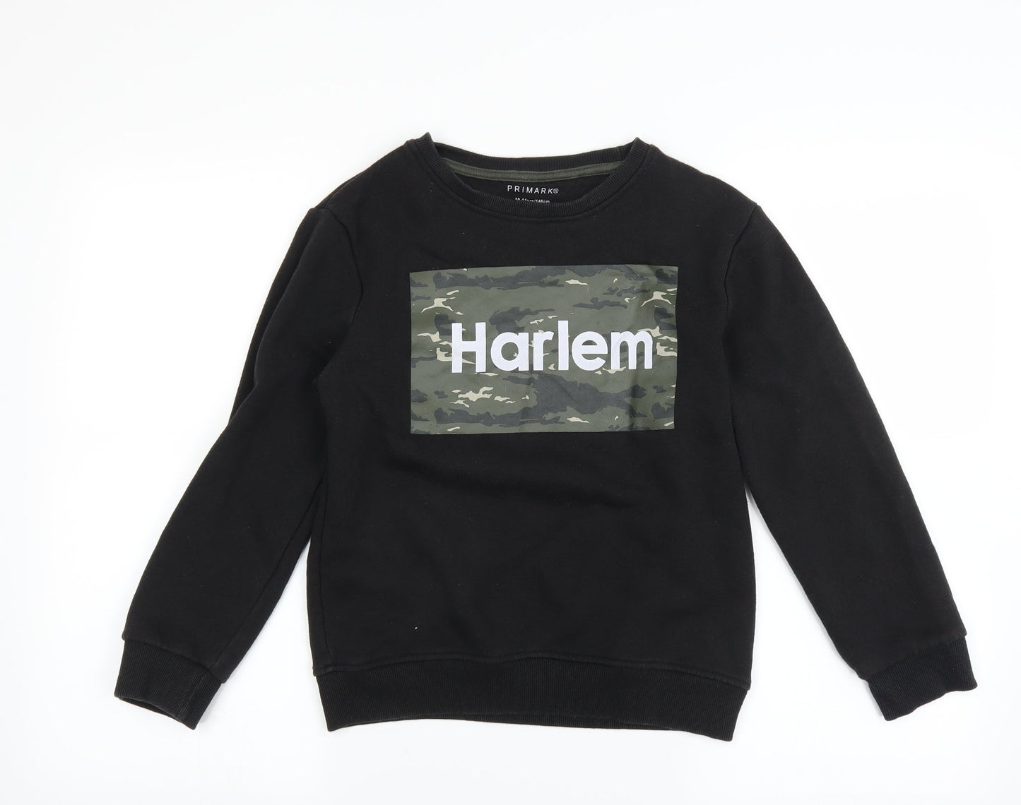 Primark Boys Black   Pullover Sweatshirt Size 10-11 Years  - harlem