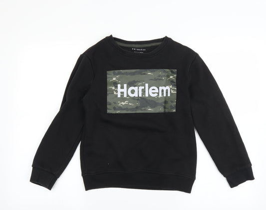Primark Boys Black   Pullover Sweatshirt Size 10-11 Years  - harlem