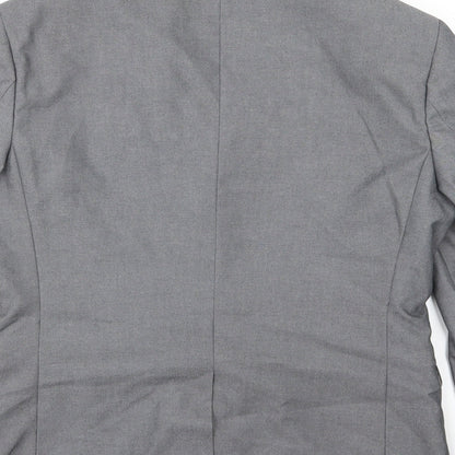 Brand and care label for George men’s grey rayon jacket suit jacket, size 38