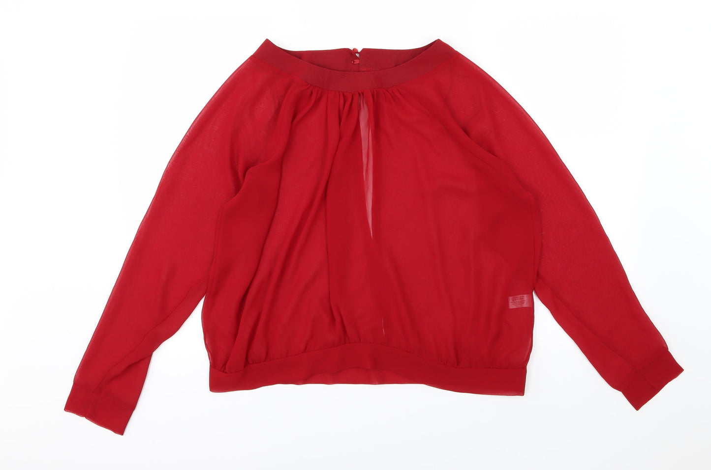 Select Womens Red  Chiffon Basic Blouse Size 16