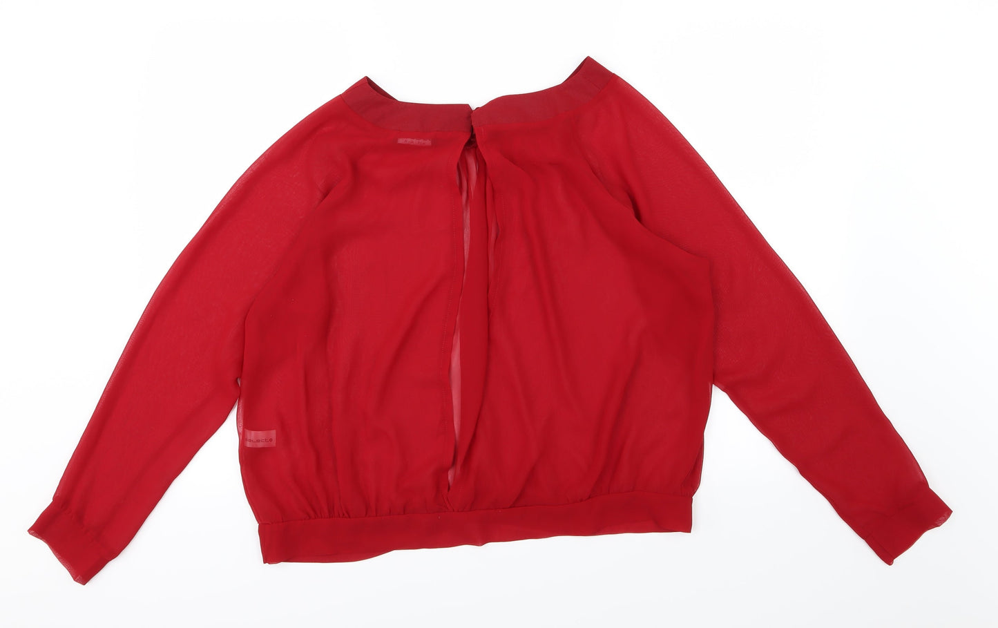 Select Womens Red  Chiffon Basic Blouse Size 16