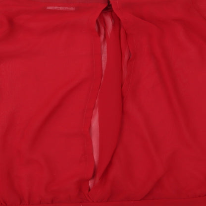 Brand and care label for Select women’s red chiffon basic blouse, size UK 16