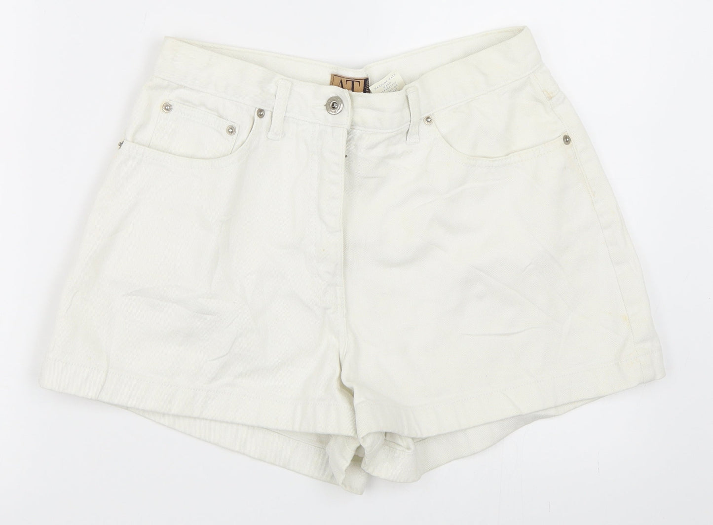 At Denim Womens Ivory  Denim Hot Pants Shorts Size 10