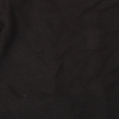 Brand and care label for Linea women’s brown cape jumper, size L