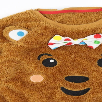 Close-up detail of George girls’ beige jumper, size 12-13, years