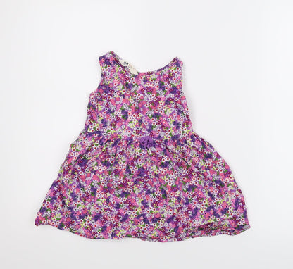 Front view of H & M girls’ multicoloured floral a-line, size 2-3, years