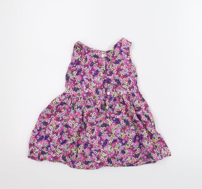 Back view of H & M girls’ multicoloured floral a-line, size 2-3, years