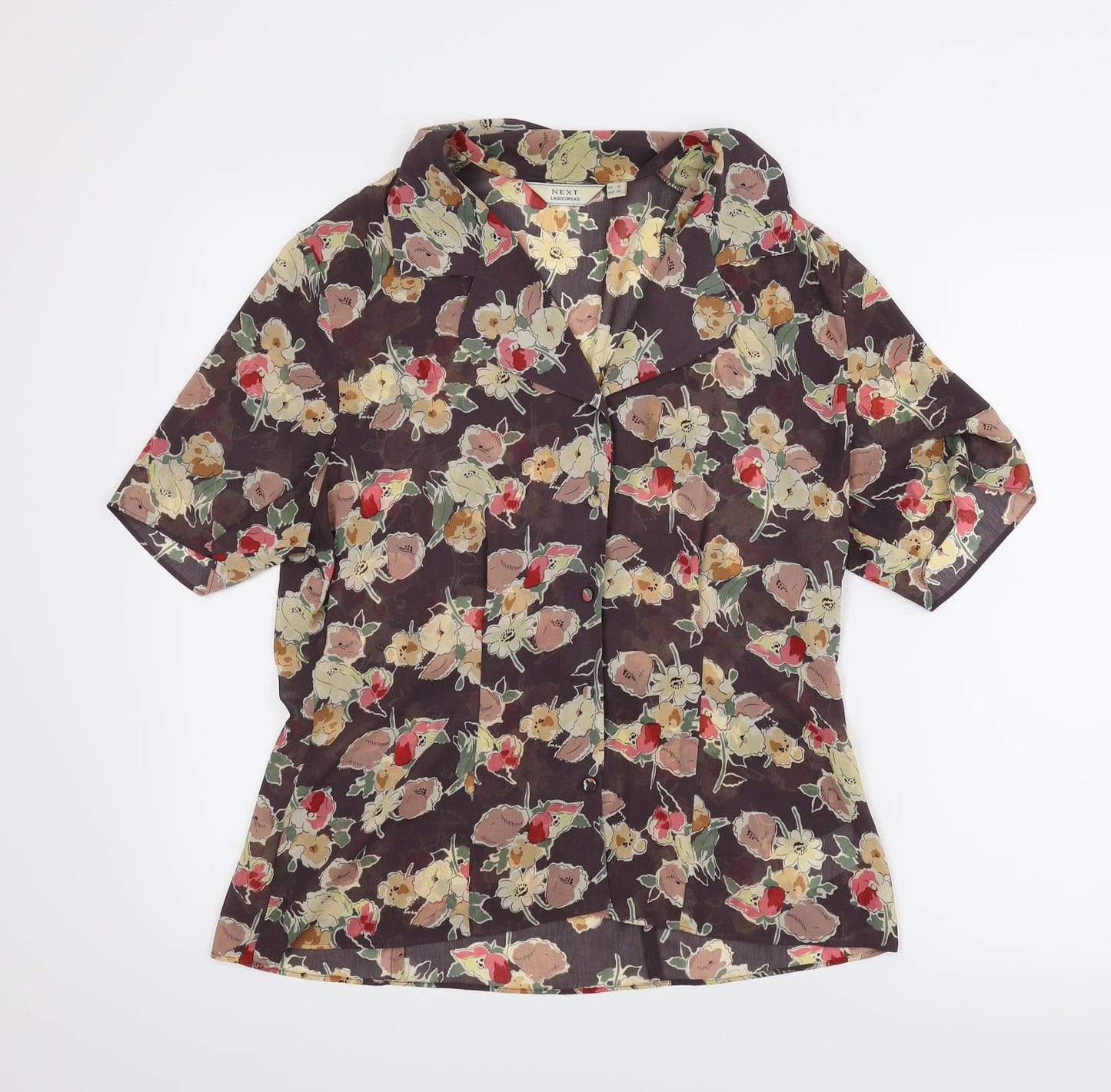 NEXT Womens Purple Floral  Basic Button-Up Size 12
