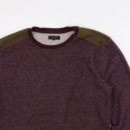 Close-up detail of New Look men’s purple jumper, size M